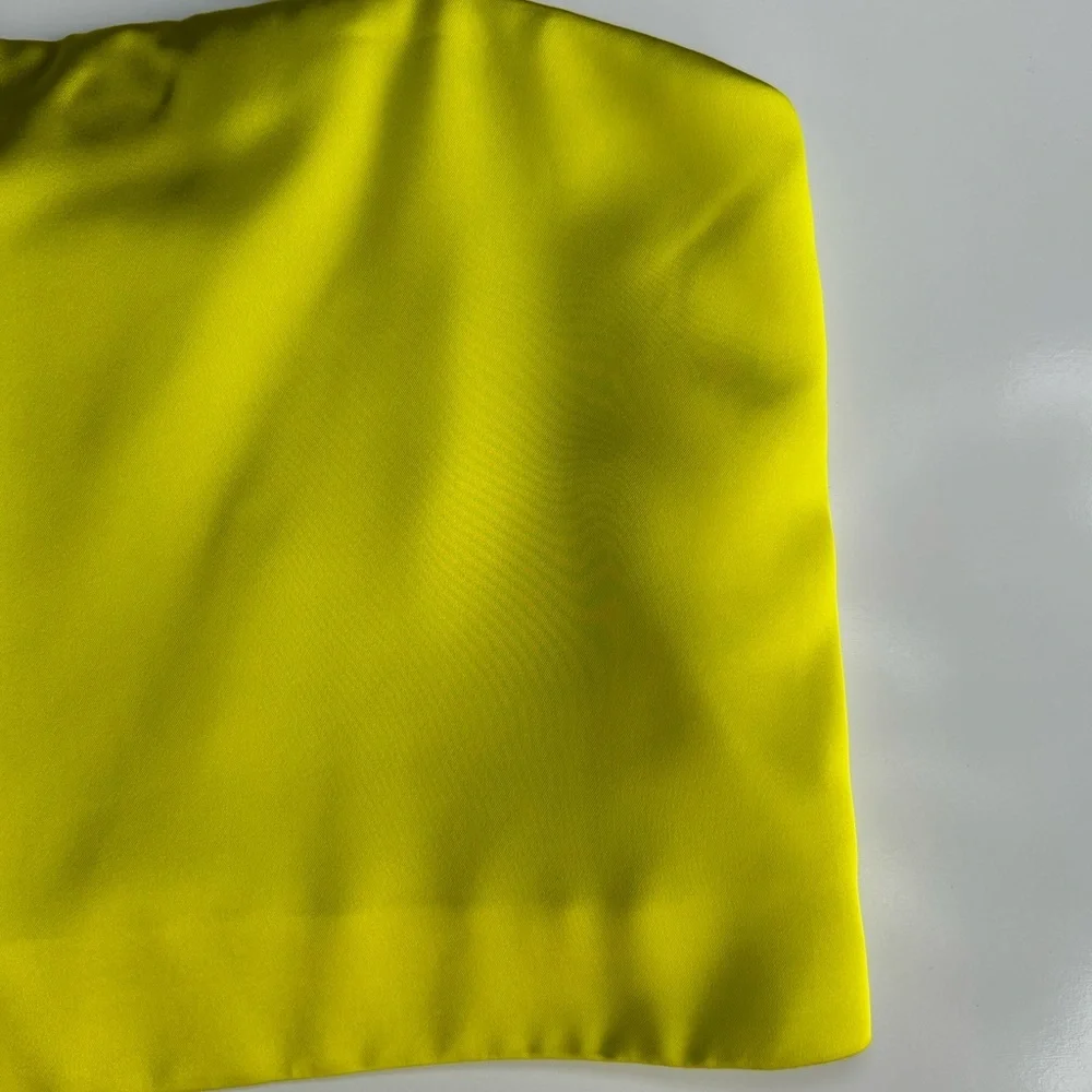 ANTONIO MELANI Neon Yellow Satin Top size 0 (I) - Picture 2 of 8